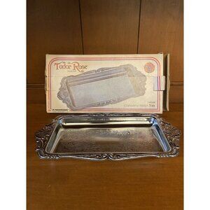New Vintage Tudor Rose Deluxe Cranberry Relish Tray Phoenixware Made in USA 3121